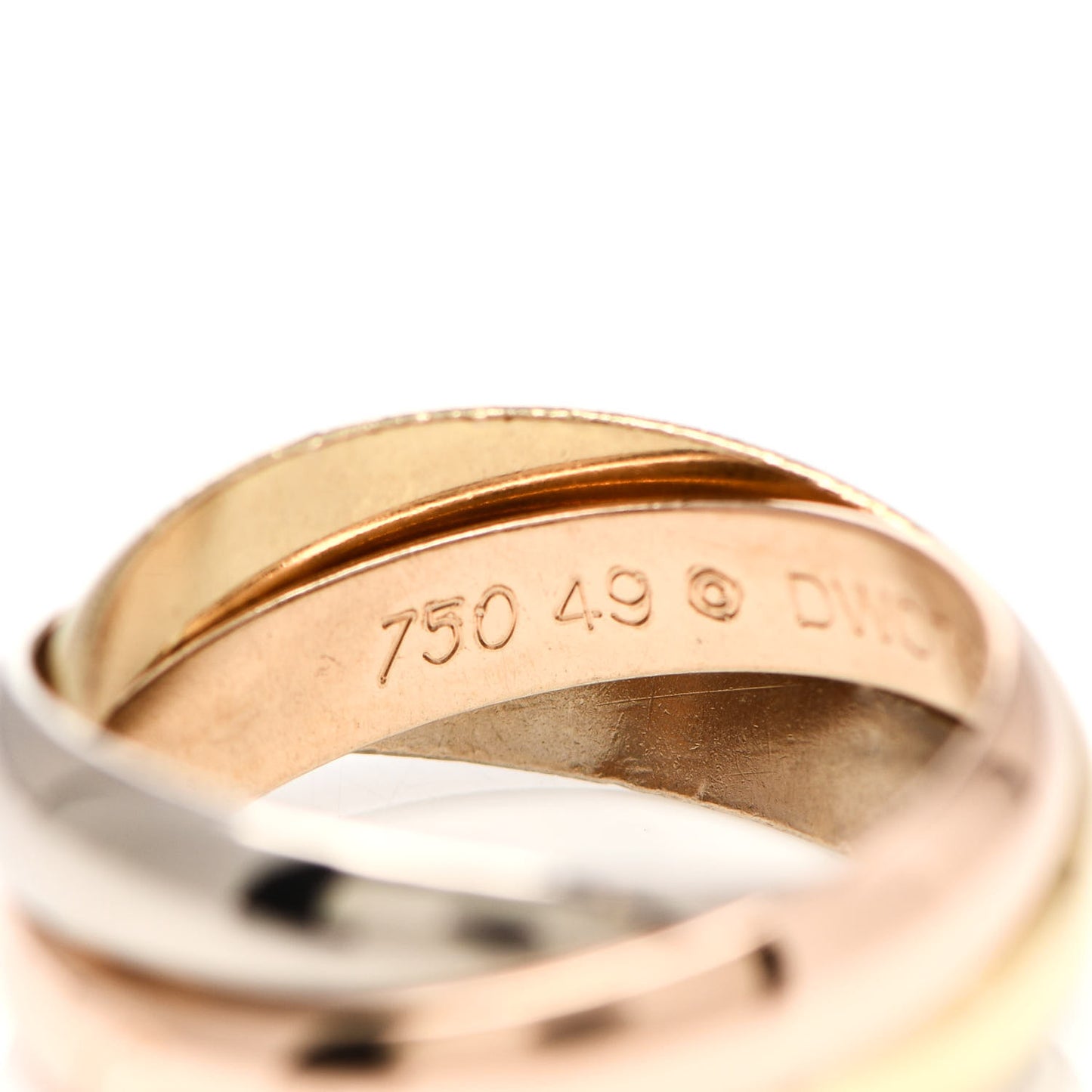 18K Pink Yellow White Gold Classic Trinity Ring 49 4.75