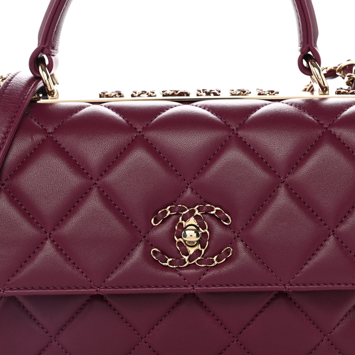 Chanel Lambskin Quilted Small Trendy Chain CC Dual Handle Flap Bag Purple 8 of 10