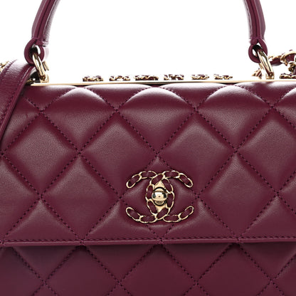 Chanel Lambskin Quilted Small Trendy Chain CC Dual Handle Flap Bag Purple 8 of 10