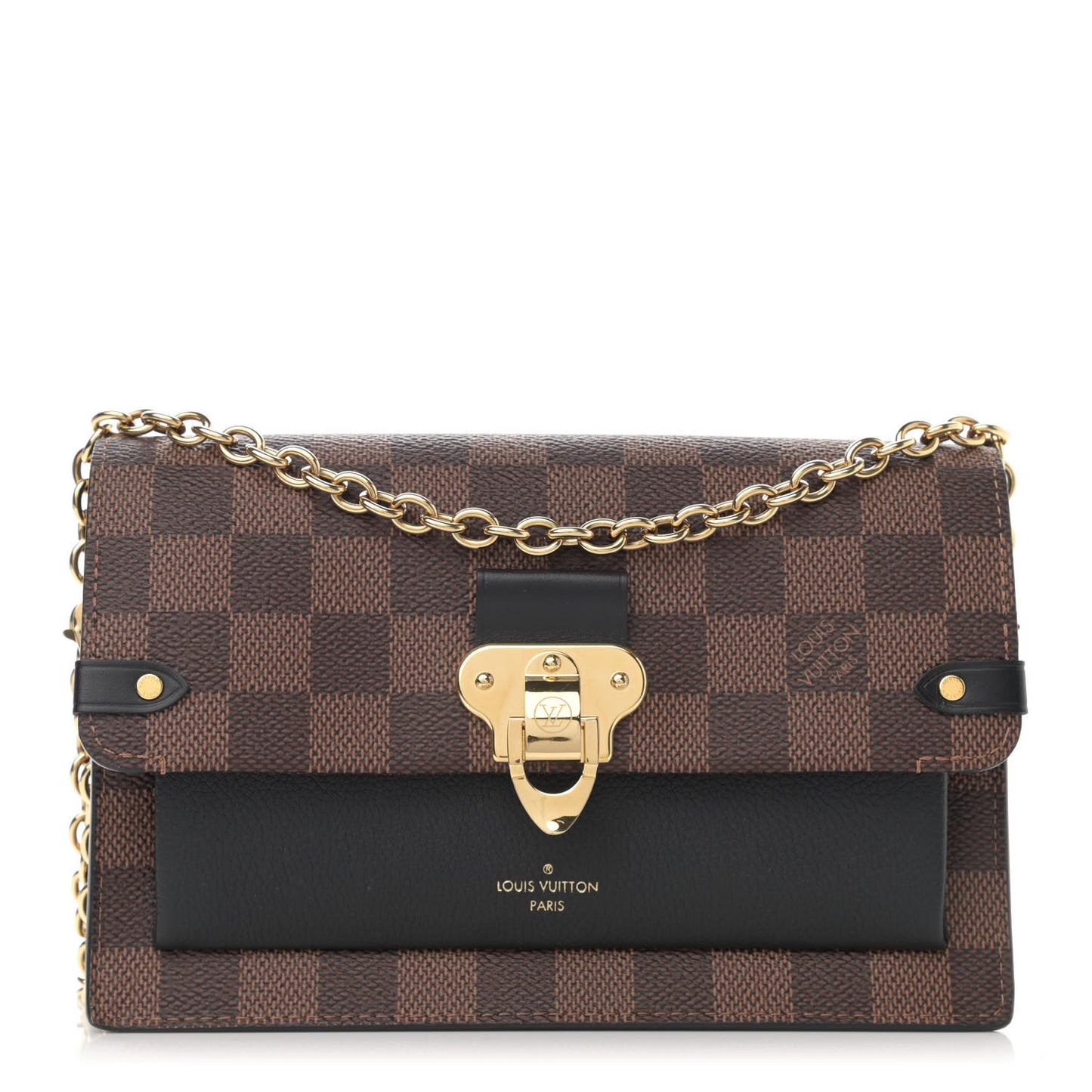 Damier Ebene Vavin Chain Wallet Black
