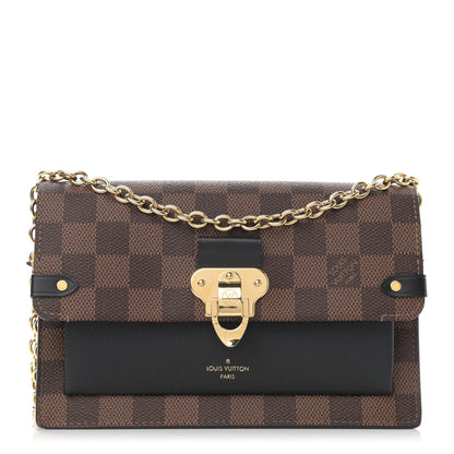Louis Vuitton Damier Ebene Vavin Chain Wallet Black 1 of 9