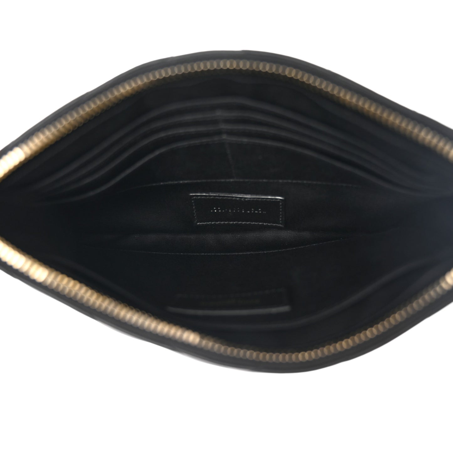 Calfskin Matelasse Chevron Monogram A5 Wristlet Black