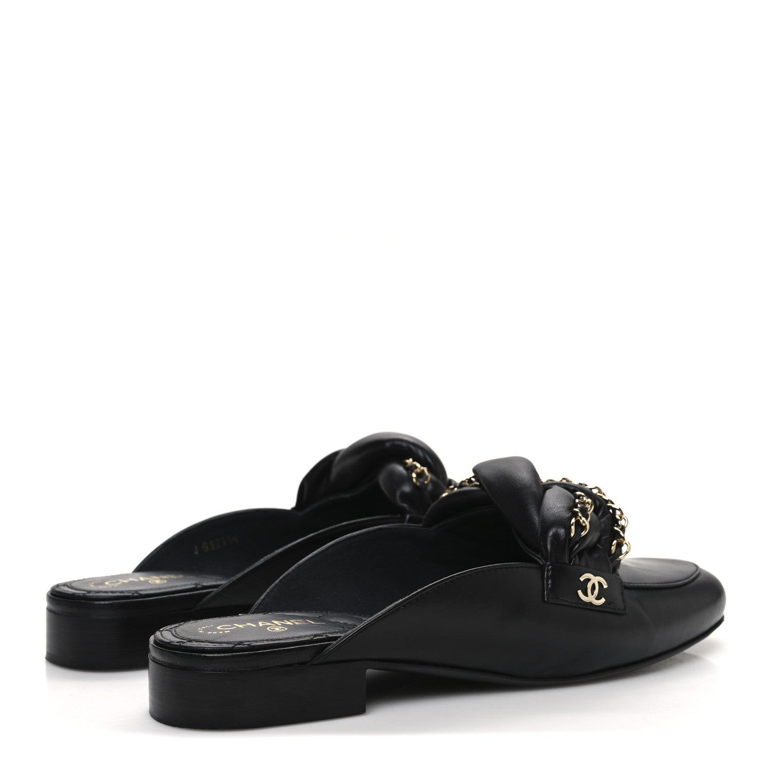 Chanel Lambskin Chain Braided CC Mules 39 Black 5 of 10