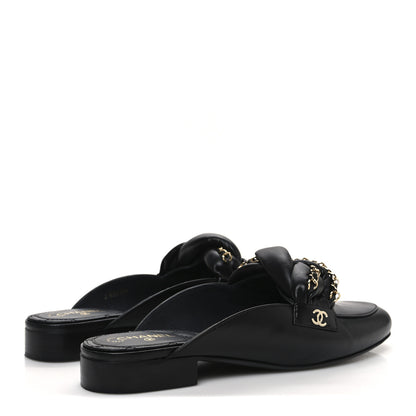 Chanel Lambskin Chain Braided CC Mules 39 Black 5 of 10