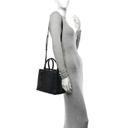 Fendi Vitello Dolce Century Petite 2Jours Tote Black Carbone 2 of 10