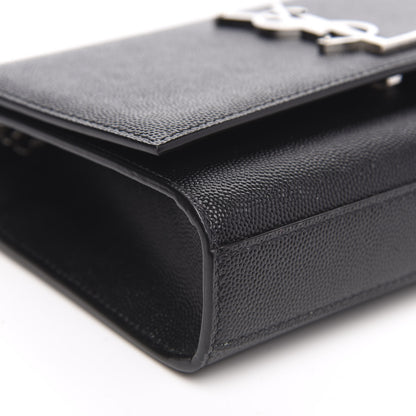 Saint Laurent Grain De Poudre Small Monogram Kate Satchel Black 8 of 9