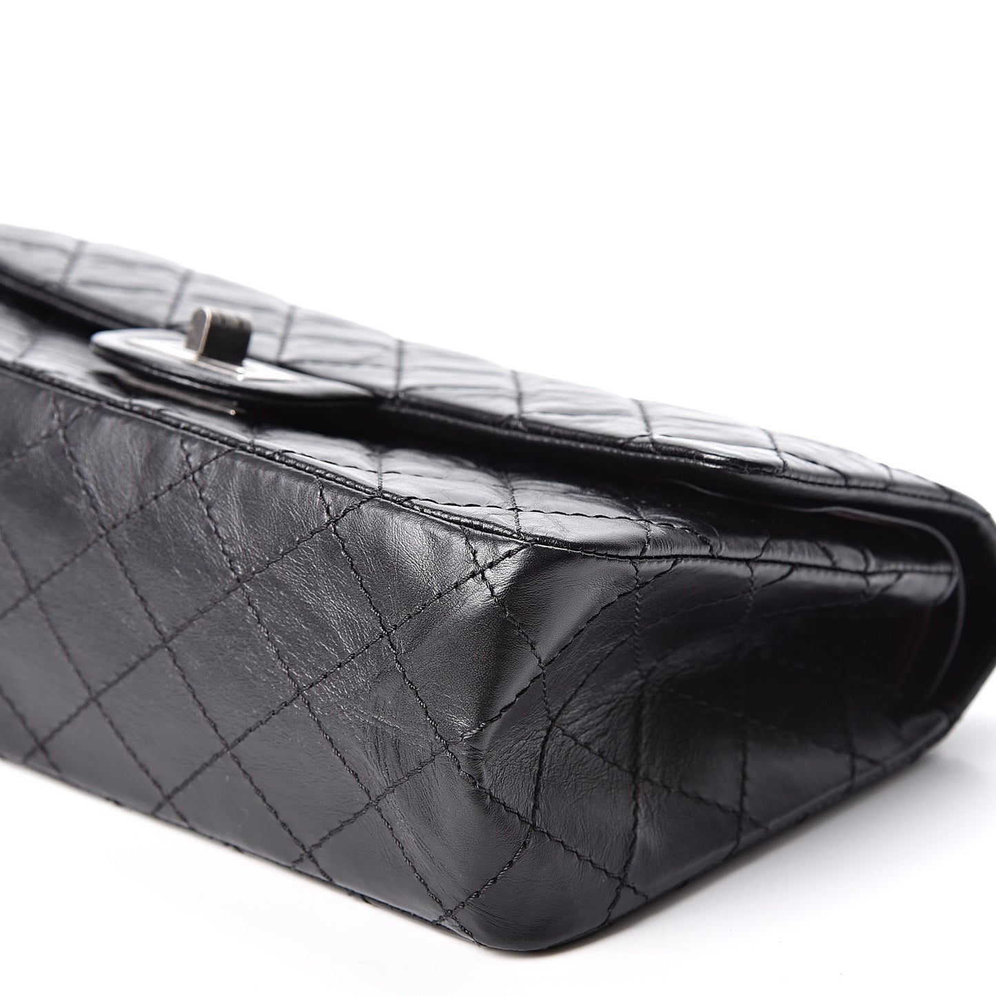 Aged Calfskin Quilted 2.55 Reissue 225 Flap Black