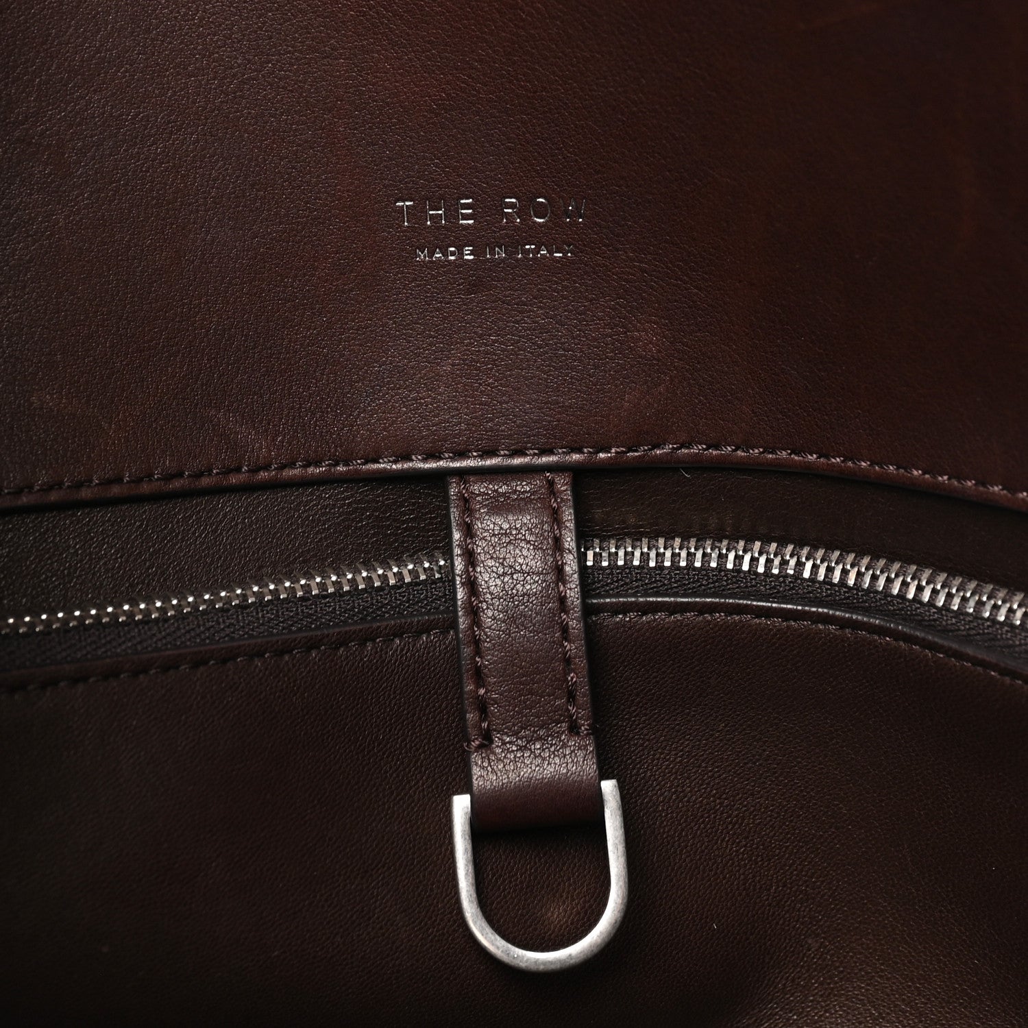 The Row Polished Saddle Calfskin EW Margaux Chestnut 6 of 10
