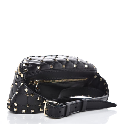 Valentino Garavani Lambskin Rockstud Spike Belt Bag 95 Black 4 of 8
