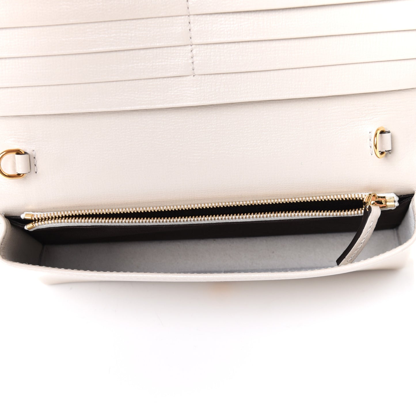GG Supreme Monogram Azalea Calfskin Horsebit 1955 Wallet On Chain Beige Ebony Mystic White