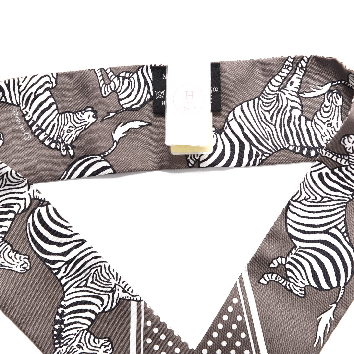 Silk Les Zebres Twilly Gris Taupe Black White