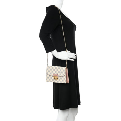 Louis Vuitton Damier Azur Croisette Chain Wallet Rose Ballerine 2 of 16