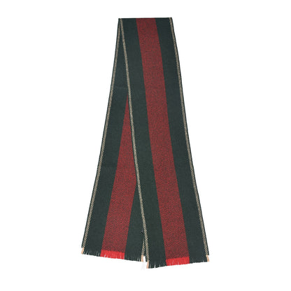 Gucci Wool Knit Stripe Scarf Red Green 3 of 5