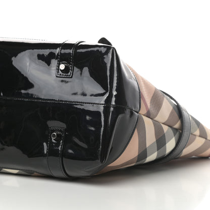Burberry Patent Supernova Check Medium Denham Tote Black 11 of 11