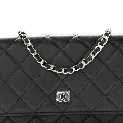 Chanel Lambskin Quilted Wallet On Chain WOC Black 8 of 11