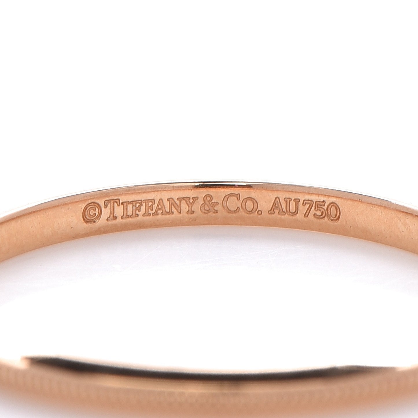 18K Rose Gold Milgrain Band Ring 56 7.5