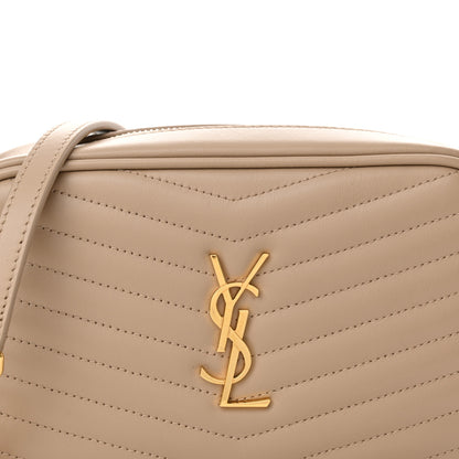 Saint Laurent Calfskin Matelasse Monogram Mini Lou Camera Bag Dark Beige 8 of 11