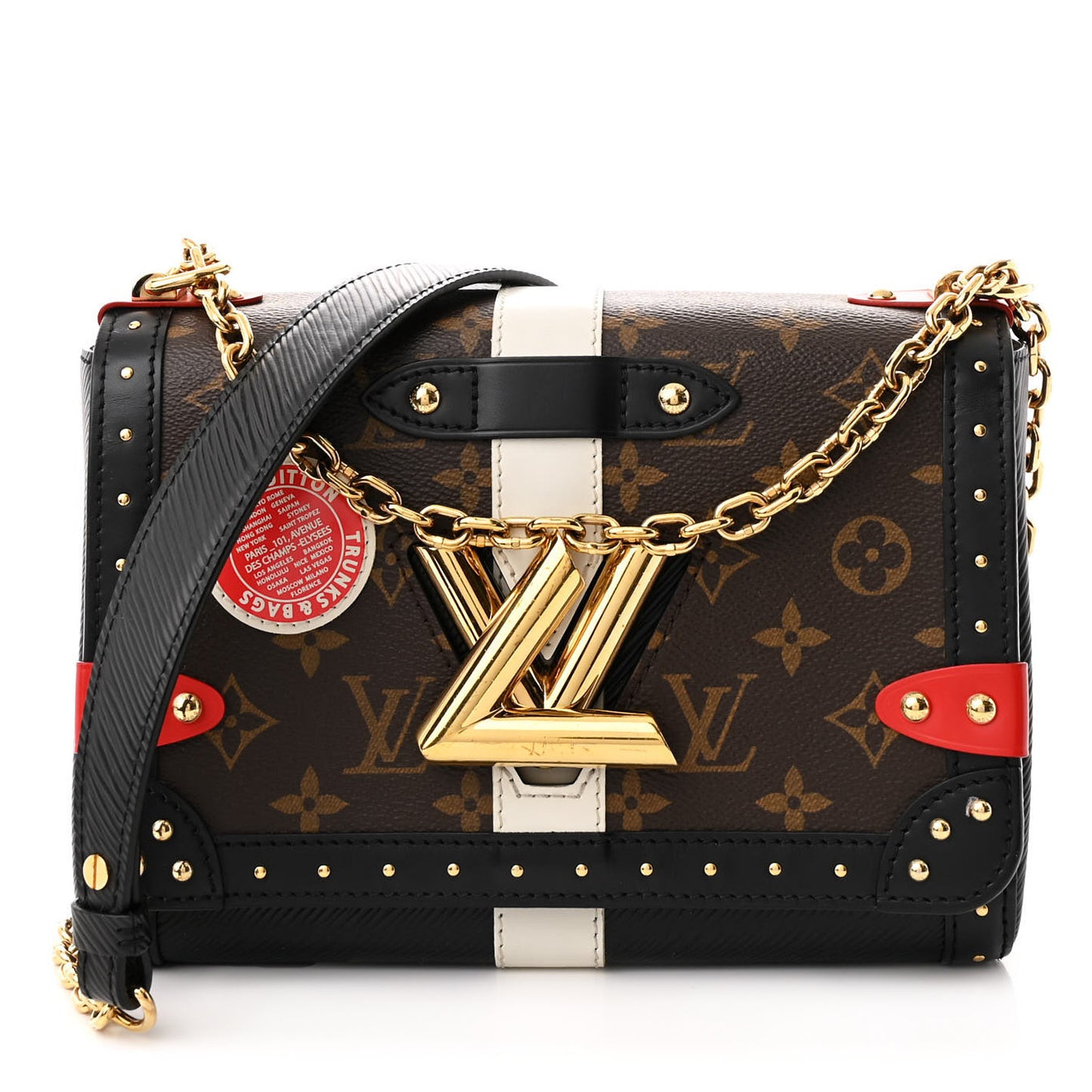 Epi Monogram Complice Trunks and Bags Twist Shoulder Bag MM Black