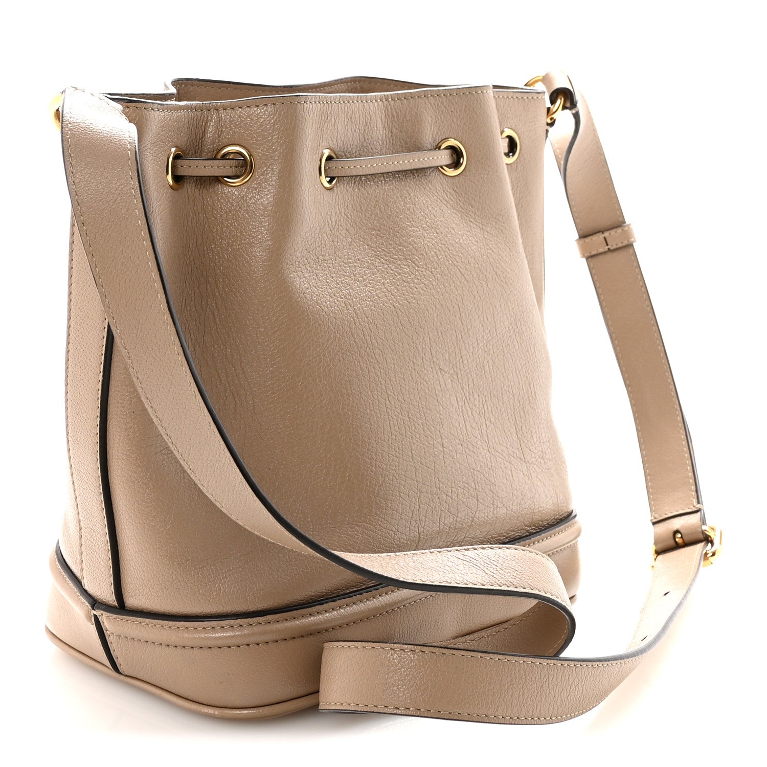 Chloe Grained Buffalo Horse Medal Bucket Bag Boyish Brown 3 of 9