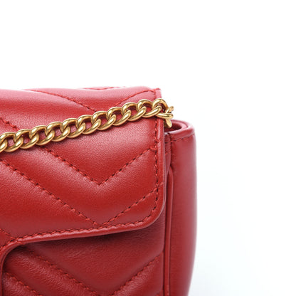 Gucci Calfskin Matelasse Super Mini GG Marmont Shoulder Bag Hibiscus Red 11 of 11