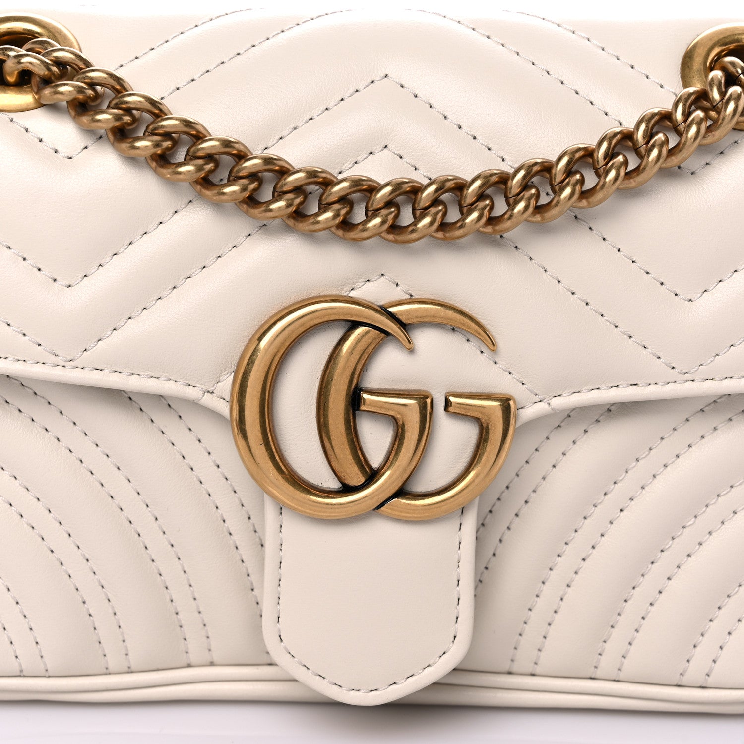 Gucci Calfskin Matelasse Mini GG Marmont Shoulder Bag White 12 of 12