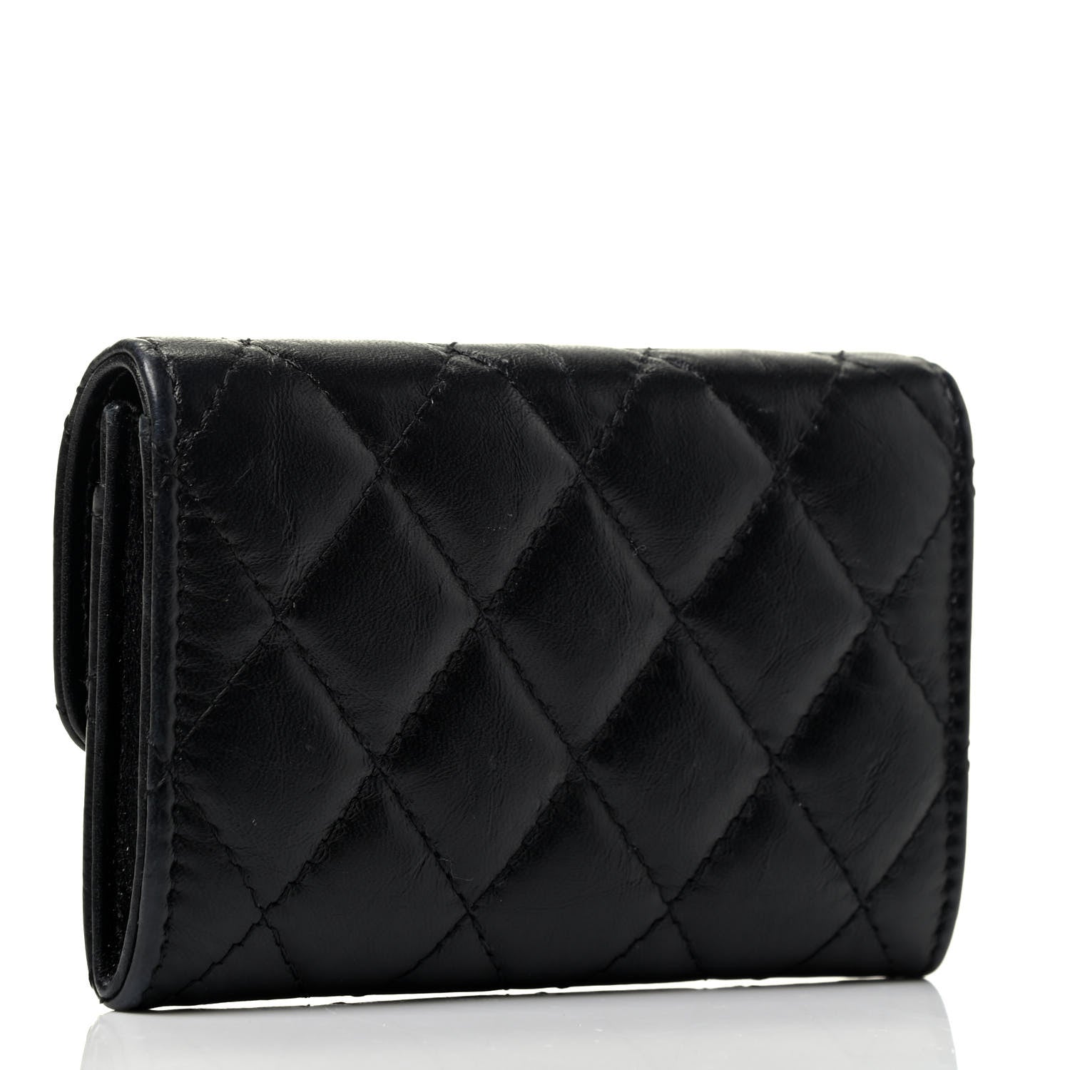 Chanel Aged Calfskin Quilted Reissue Flap Card Holder So Black 2 of 4
