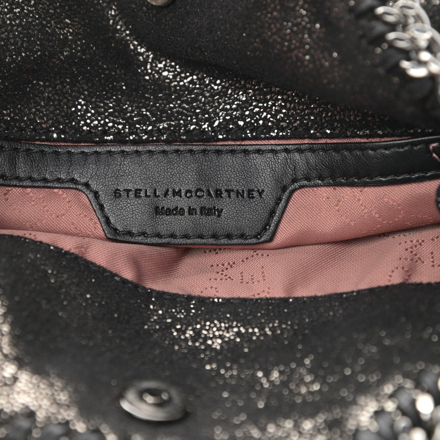 Stella McCartney Chamois Shiny Dotted Tiny Falabella Fold Over Tote Ruthenium 6 of 10