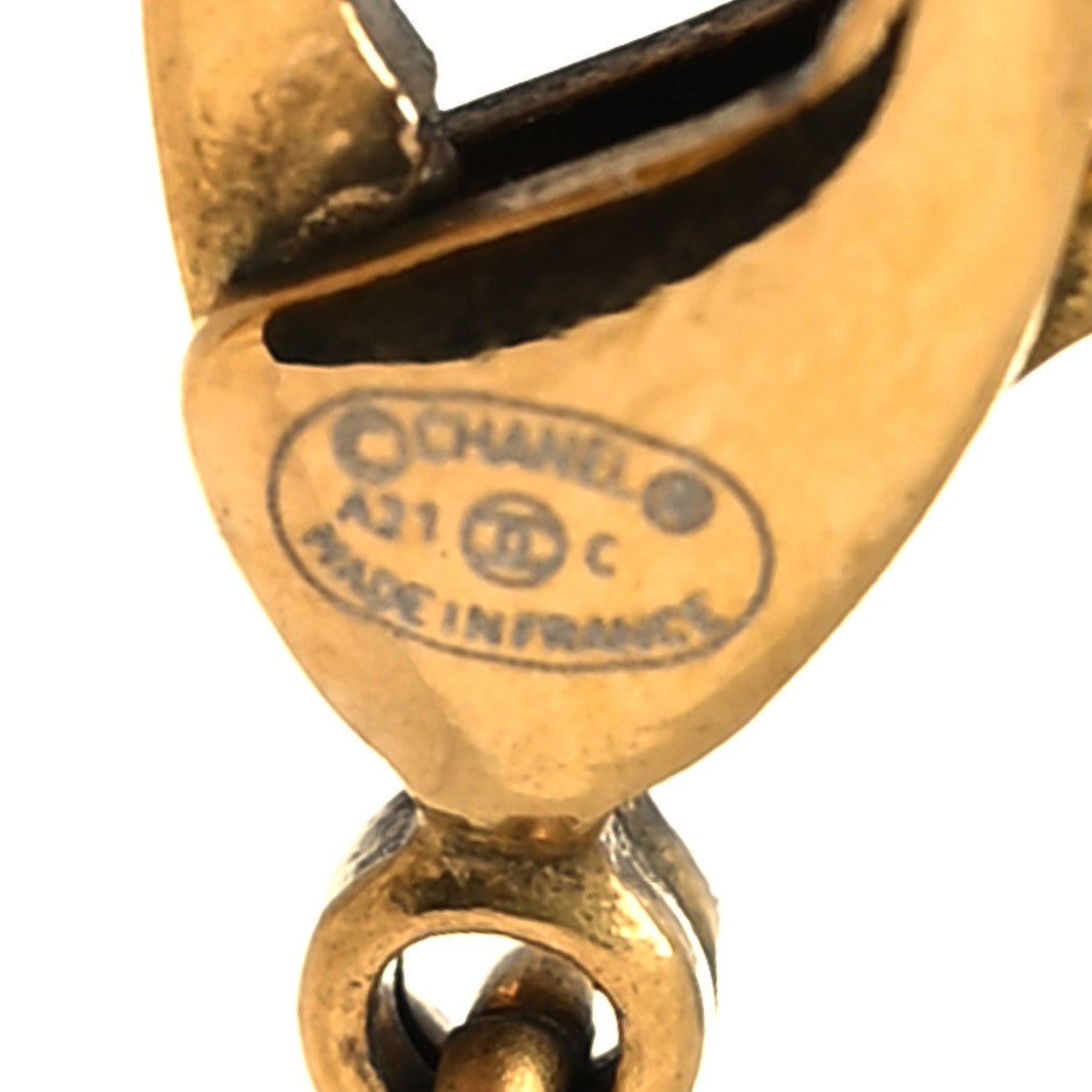 Chanel Crystal CC Pendant Necklace Gold 5 of 5