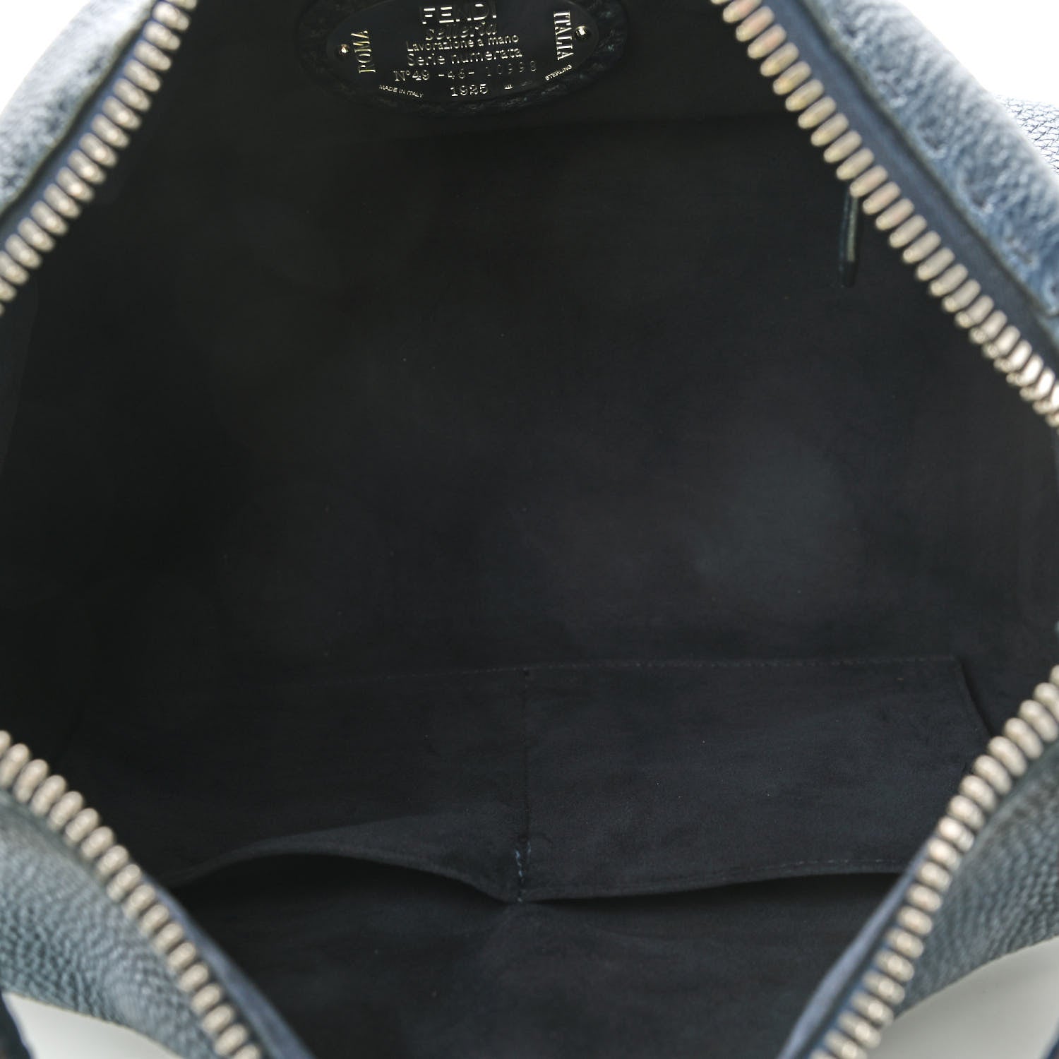Fendi Cuoio Romano Selleria Lei Boston Tote Night Blue 5 of 13