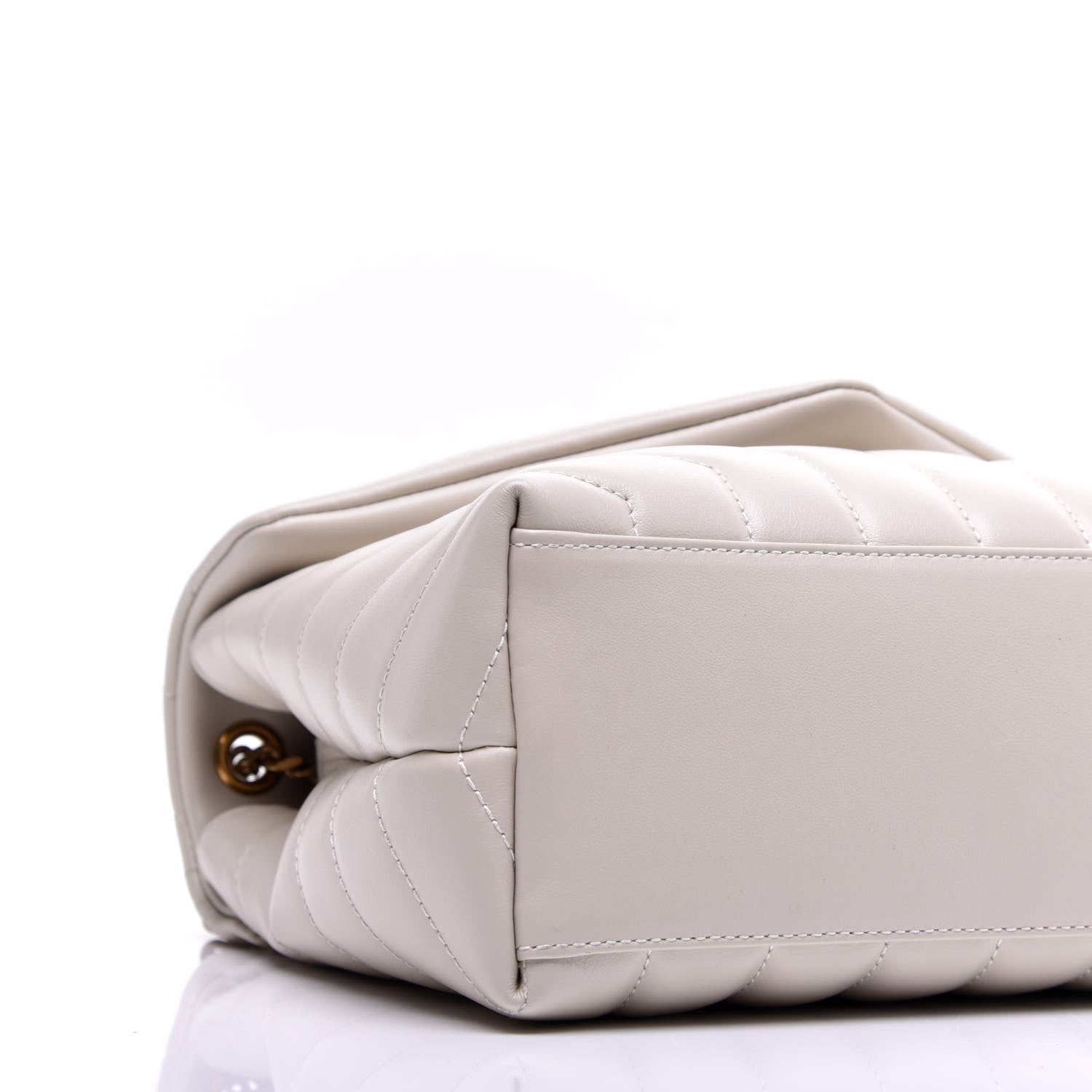 Saint Laurent Calfskin Y Quilted Monogram Small Loulou Chain Satchel Crema Soft 7 of 8