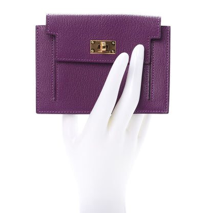 Hermes Chevre Mysore Kelly Pocket Compact Wallet Anemone 2 of 10
