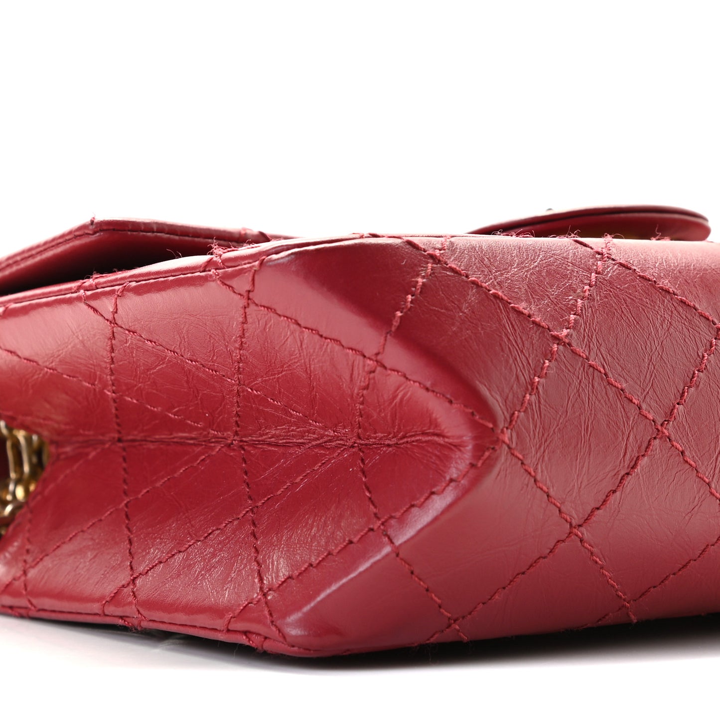 Aged Calfskin Quilted 2.55 Reissue Mini Flap Red
