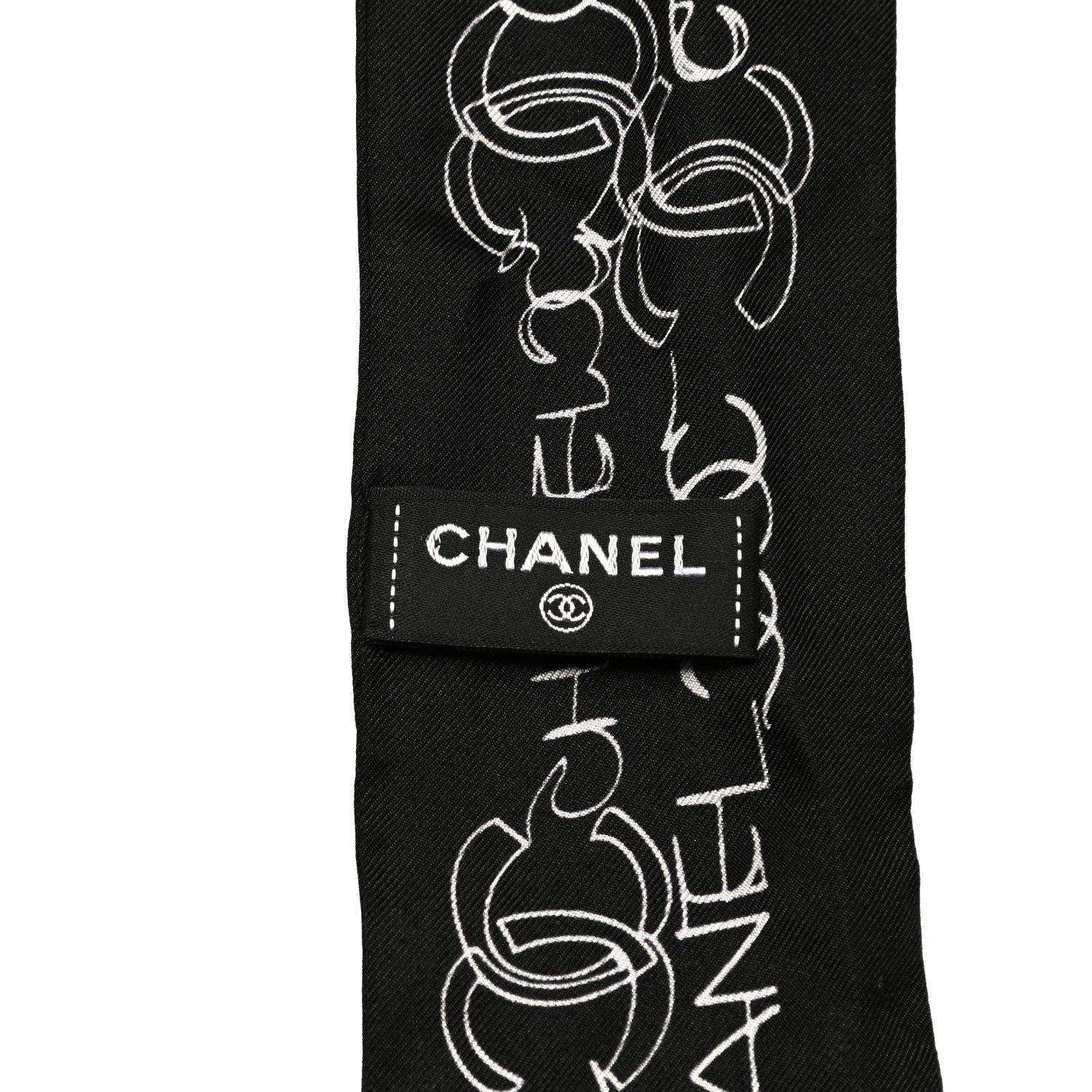 Chanel Silk Slim Bandeau Scarf Black 3 of 4