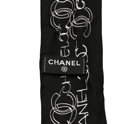 Chanel Silk Slim Bandeau Scarf Black 3 of 4