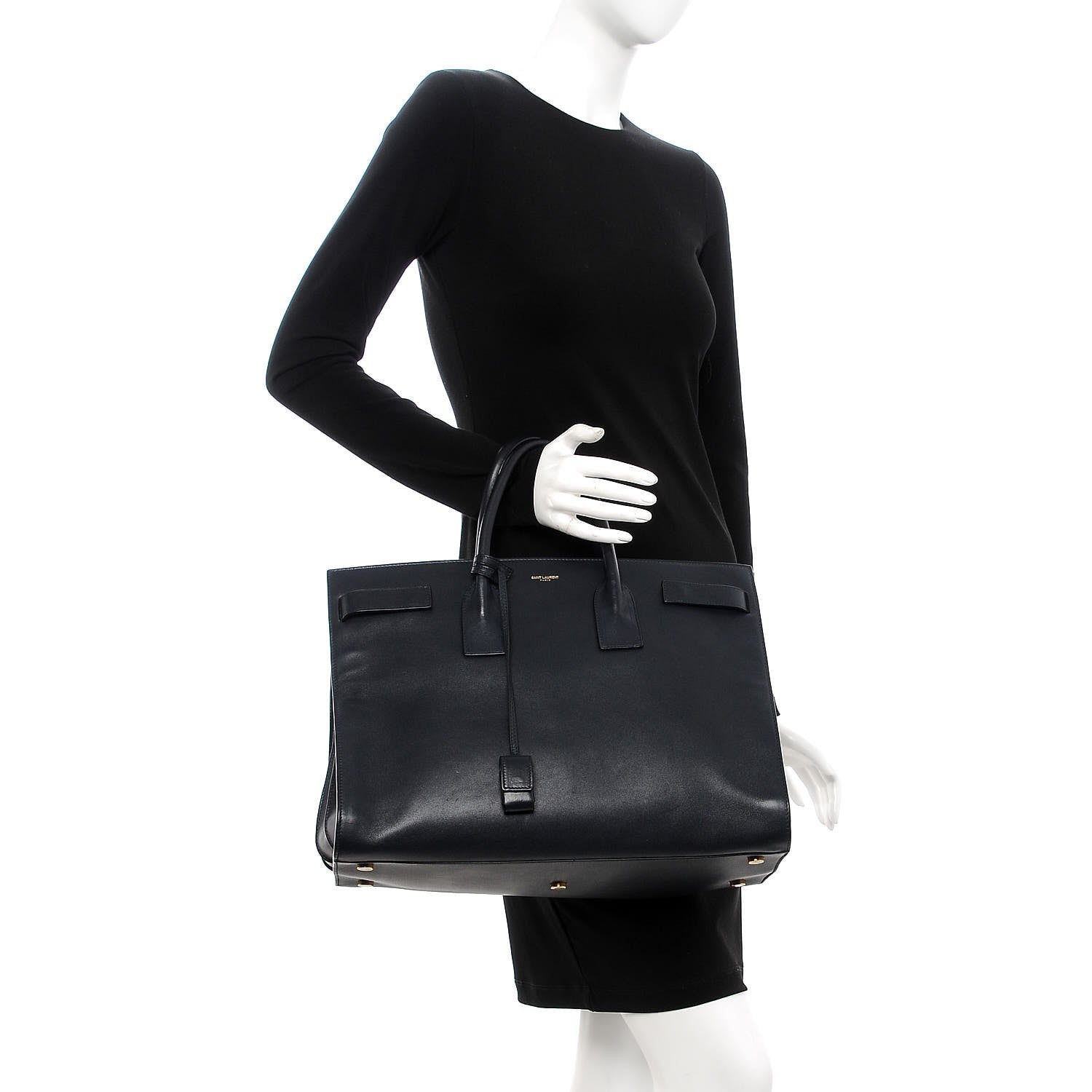 Saint Laurent Calfskin Large Sac De Jour Carryall Navy Blue 2 of 14