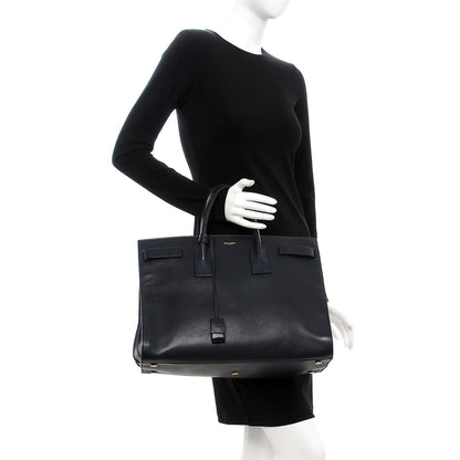 Saint Laurent Calfskin Large Sac De Jour Carryall Navy Blue 2 of 14