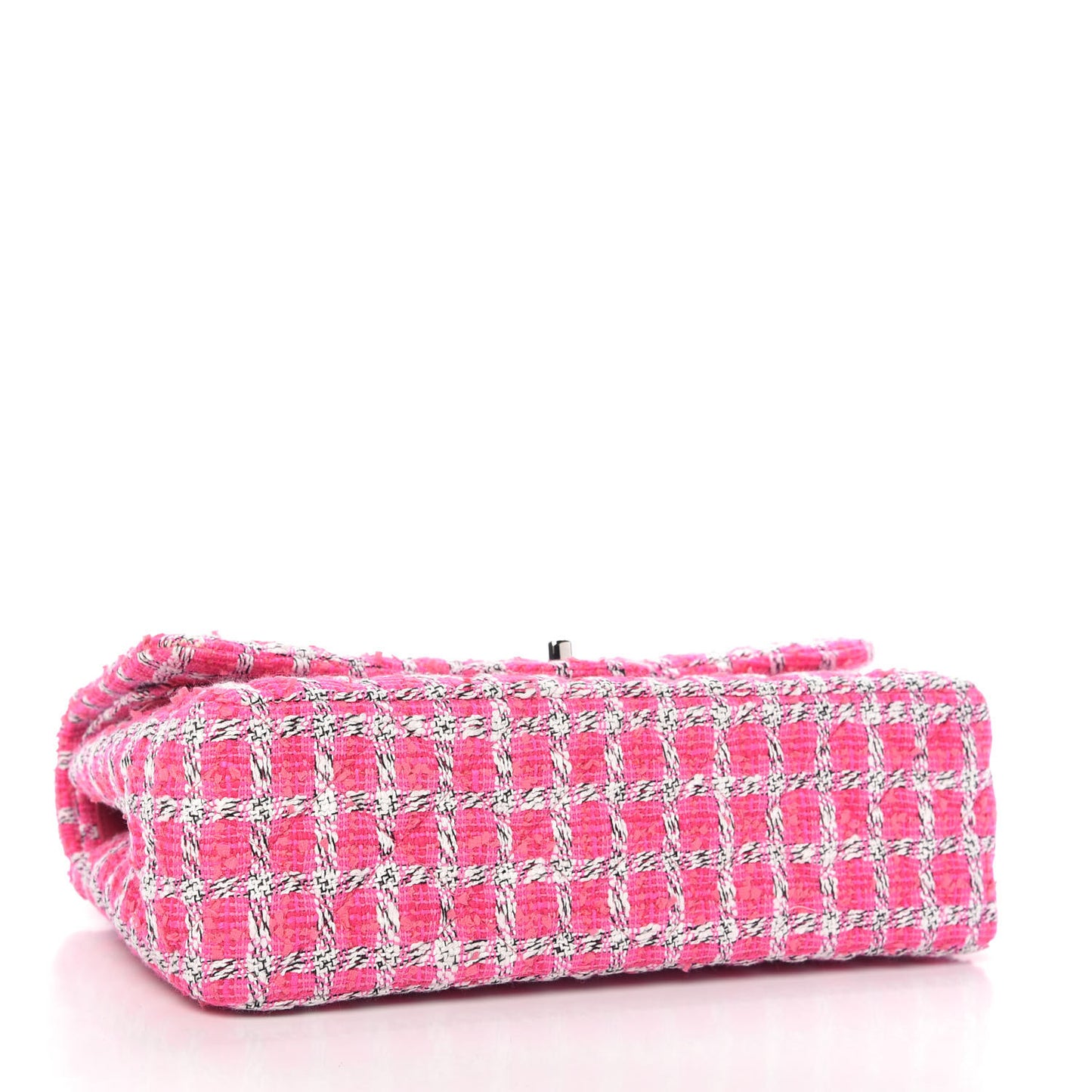 Tweed Quilted Jumbo Double Flap Hot Pink