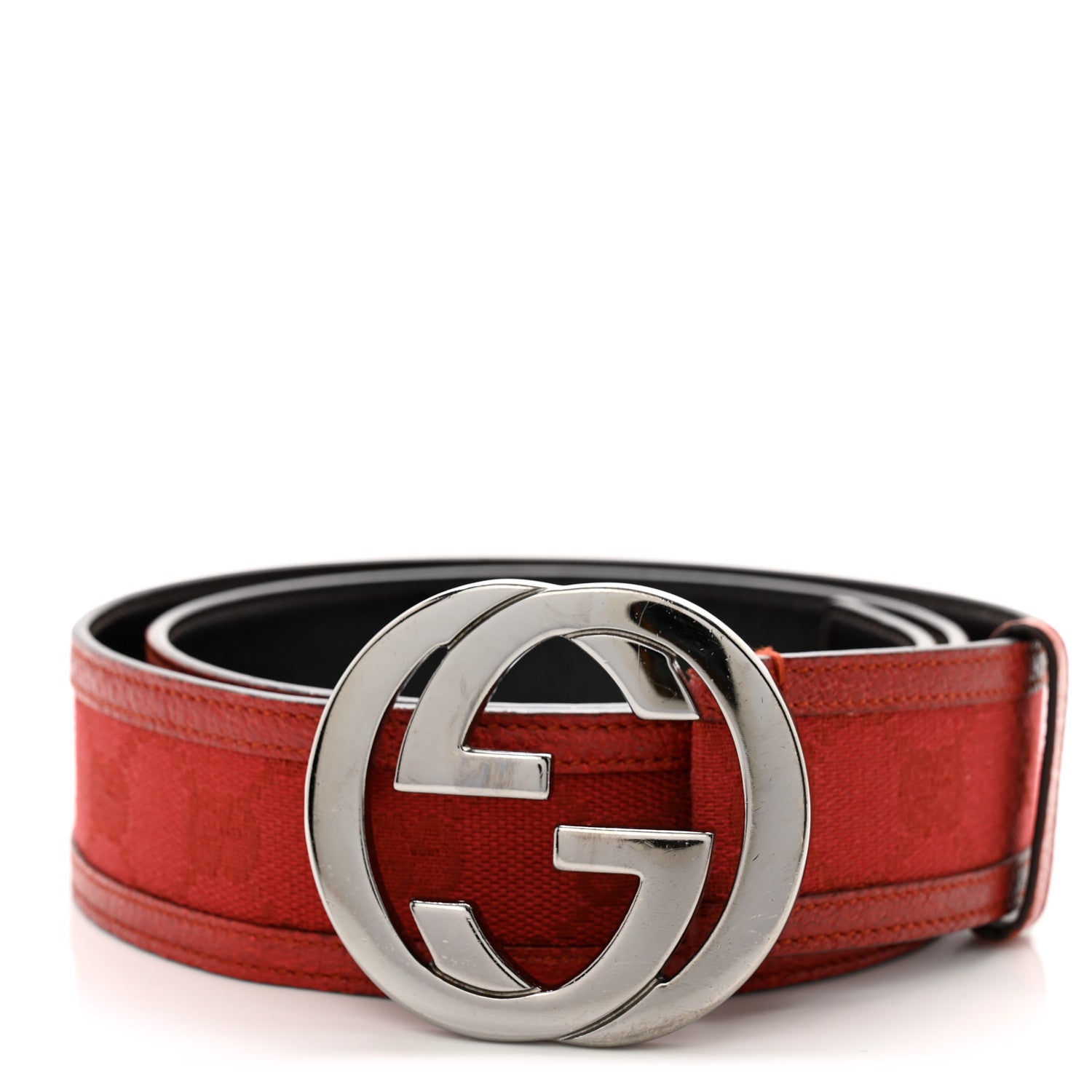 Gucci Monogram Interlocking G 40mm Belt 85 34 Red 1 of 7