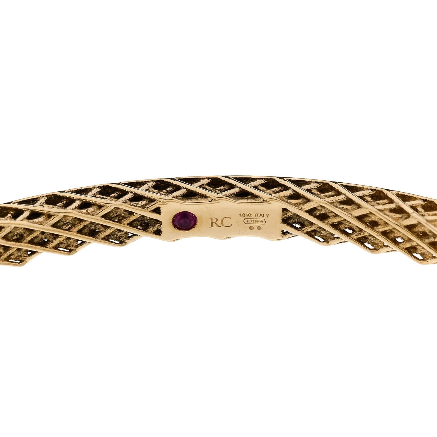 Roberto Coin 18K Yellow Gold Symphony New Barocco Oval Bangle Bracelet 3 of 4