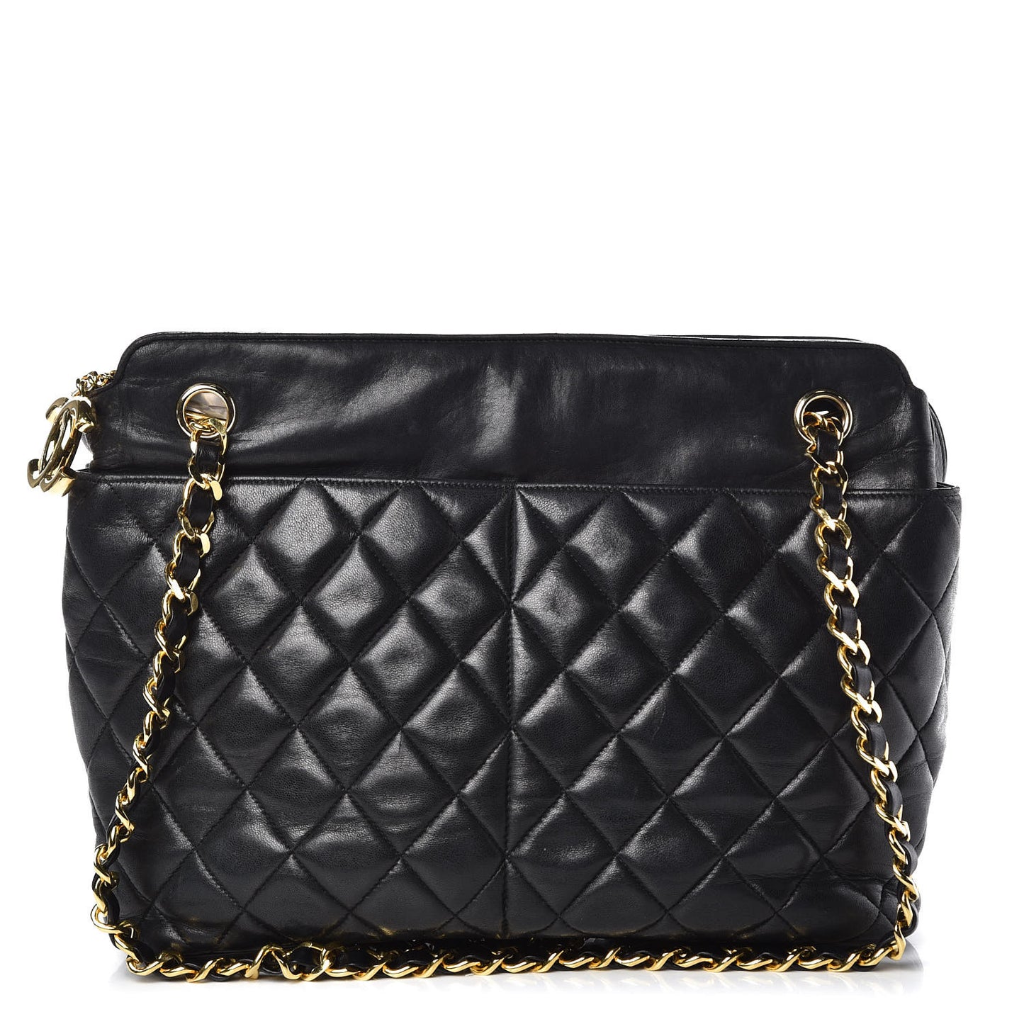 Lambskin Quilted Shoulder Bag Black