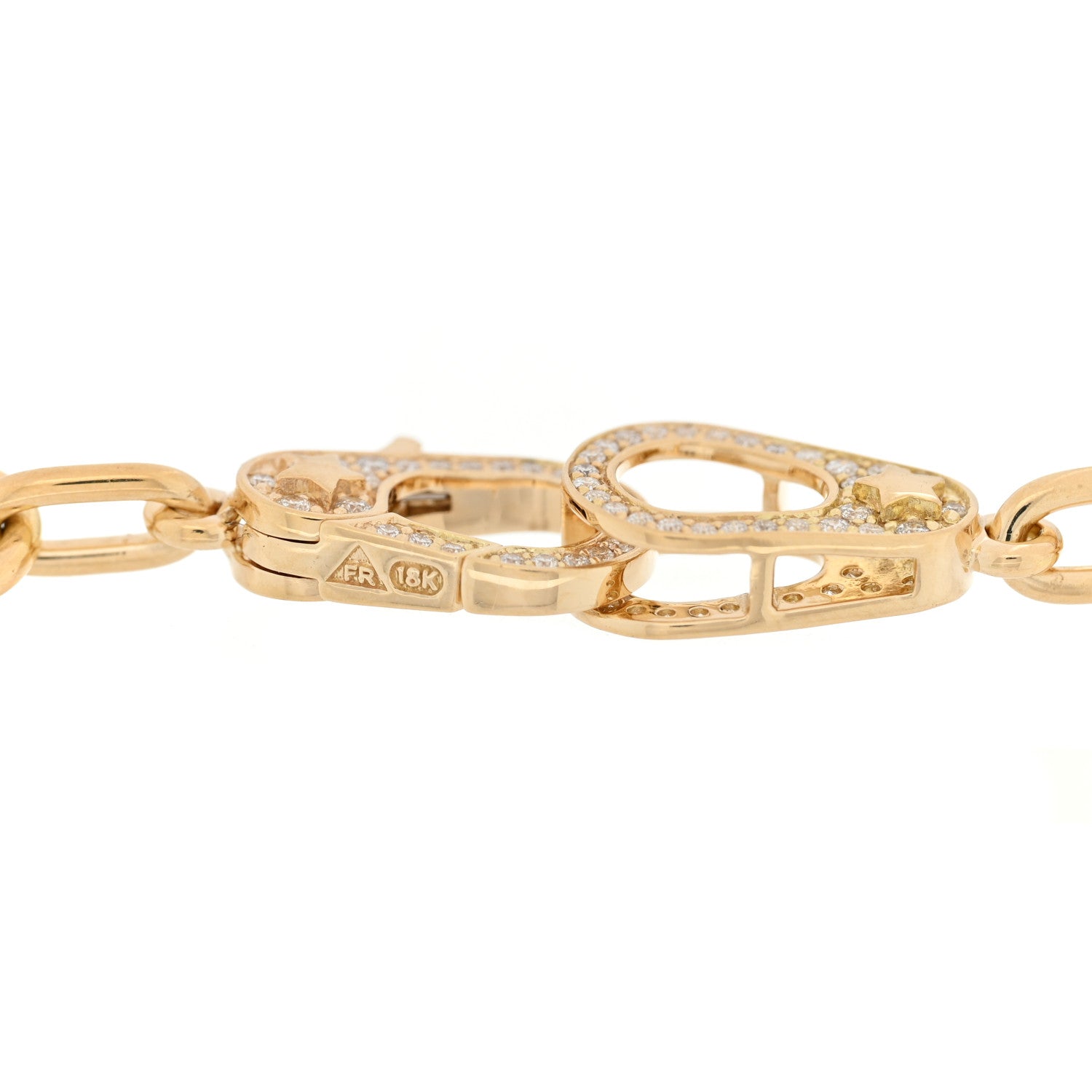 Foundrae 18K Yellow Gold Diamond Small Mixed Clip Chain Sister Hook Bracelet 3 of 3