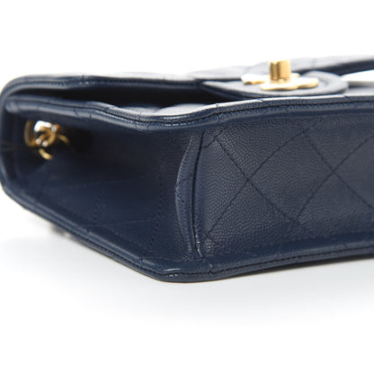 Chanel Caviar Quilted Mini Sweet Classic Flap Navy Blue 9 of 11