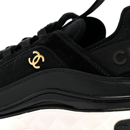 Chanel Velvet Calfskin Mixed Fibers CC Sneakers 41 Black 14 of 17