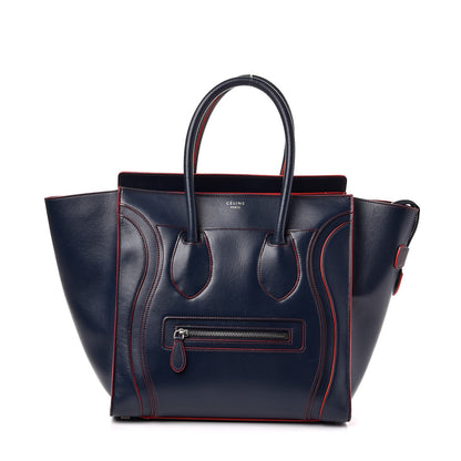 Celine Satin Calfskin Mini Debossed Luggage Navy Blue 1 of 7