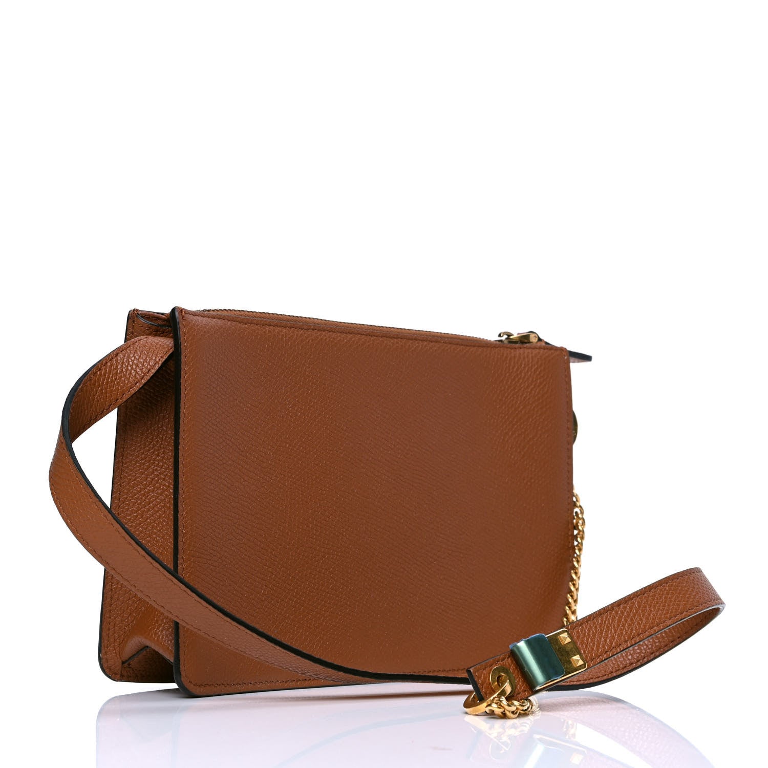 Valentino Garavani Grainy Calfskin VSling Pouch Saddle Brown 2 of 5
