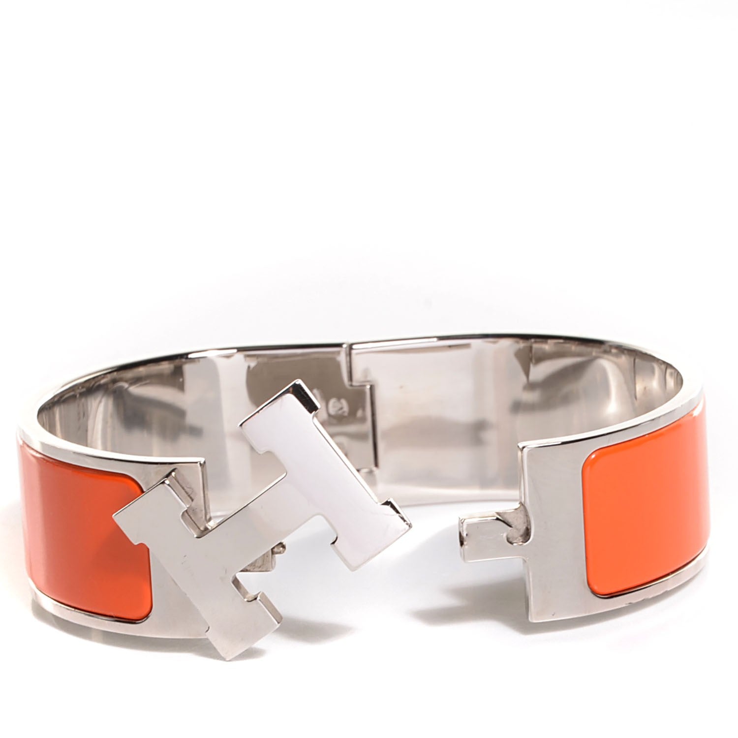 Hermes Enamel Wide Clic Clac H Bracelet PM Orange 3 of 6