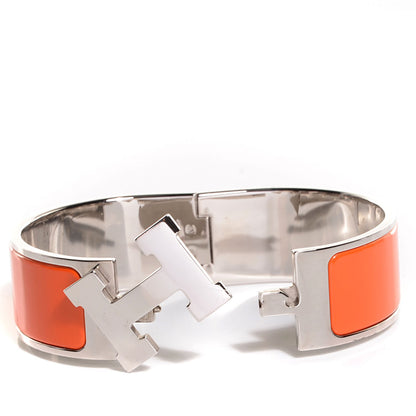 Hermes Enamel Wide Clic Clac H Bracelet PM Orange 3 of 6