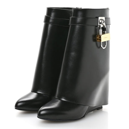 Givenchy Calfskin Shark Lock Ankle Boots 39 Black 4 of 8