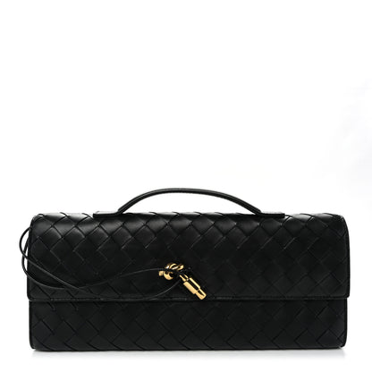 Bottega Veneta Nappa Intrecciato Long Andiamo Top Handle Clutch Black 1 of 6