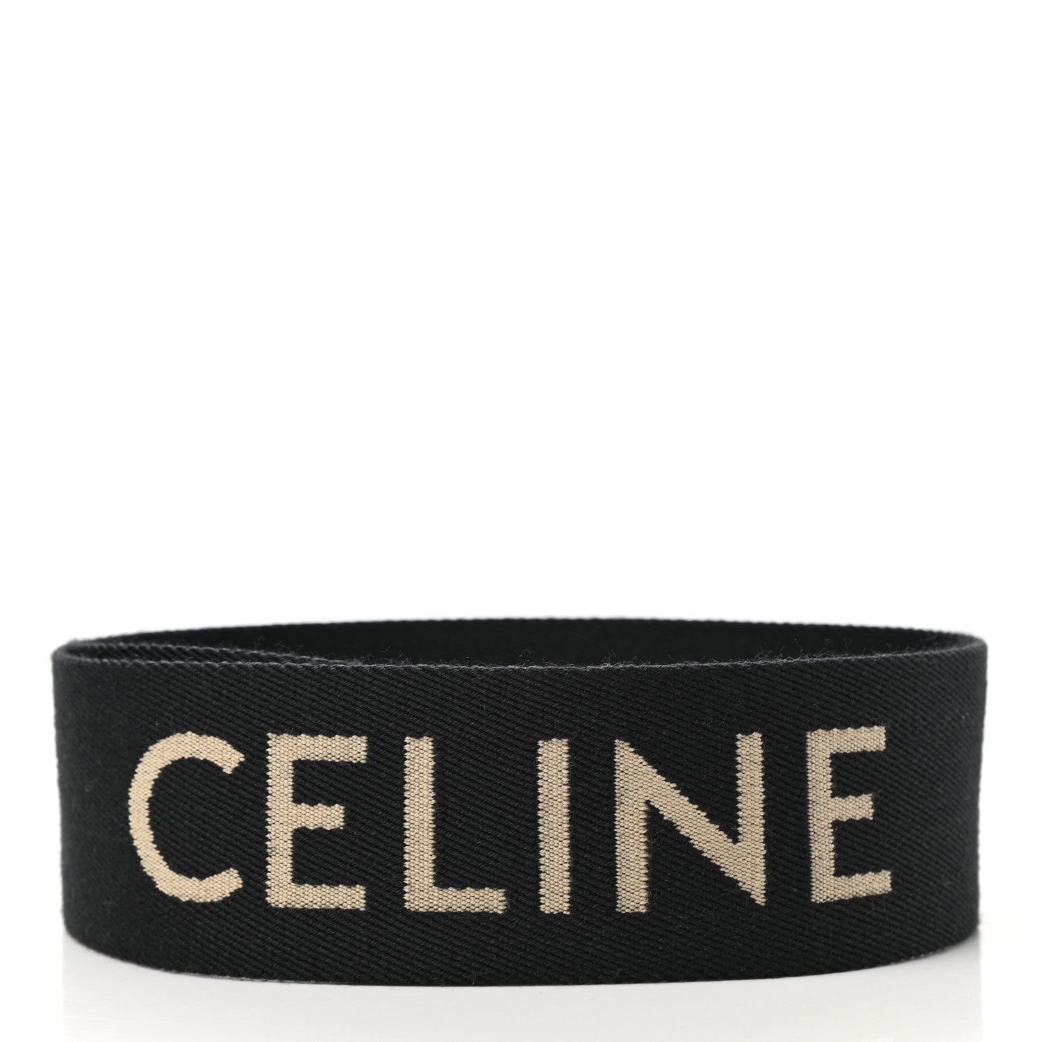 Celine Jacquard Wool Logo Short Strap Black Beige 2 of 5